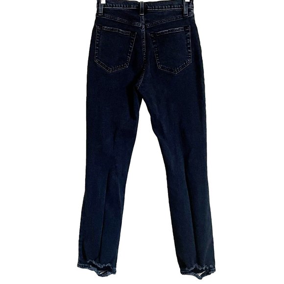 Abercrombie & Fitch Black Ankle Straight Ultra High Rise Jean 26 / 2L Distressed - Picture 3 of 8